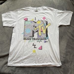 White MTV tee